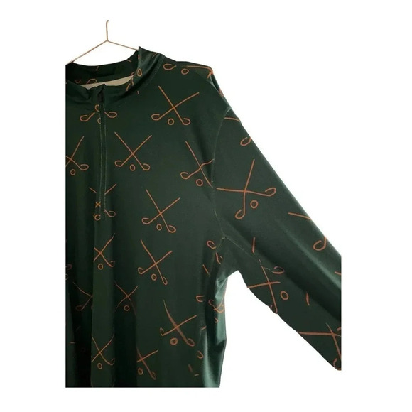 SOSIK Men's Green Sticks Print Half Zip Pullover Sweatshirt Size 2XL - Picture 4 of 6